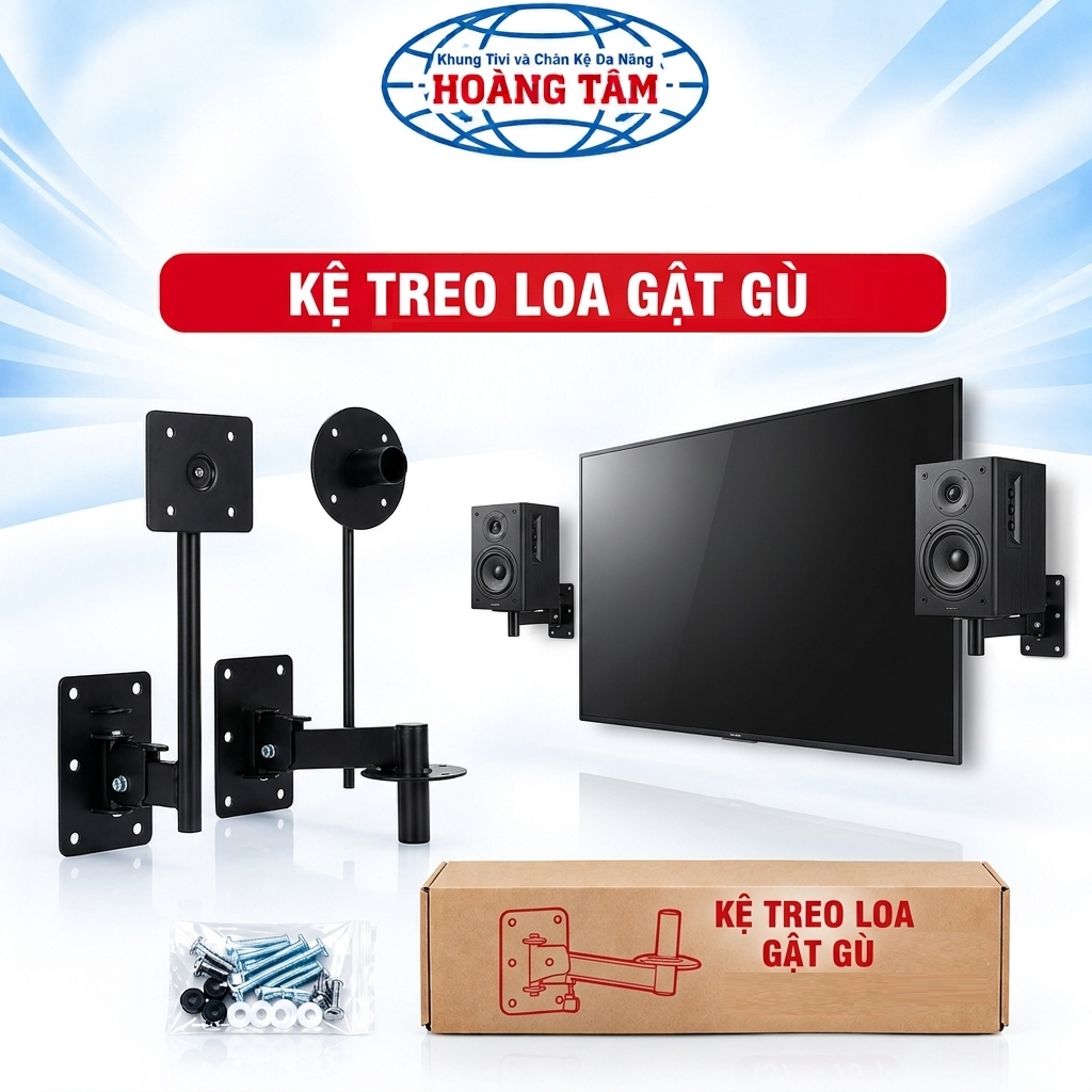 Kệ treo loa tăng đưa gật gù, xoay 360 độ