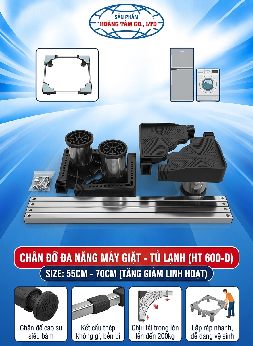 Chân Đỡ Đa Năng Máy Giặt - Tủ Lạnh Size 55cm - 70cm
