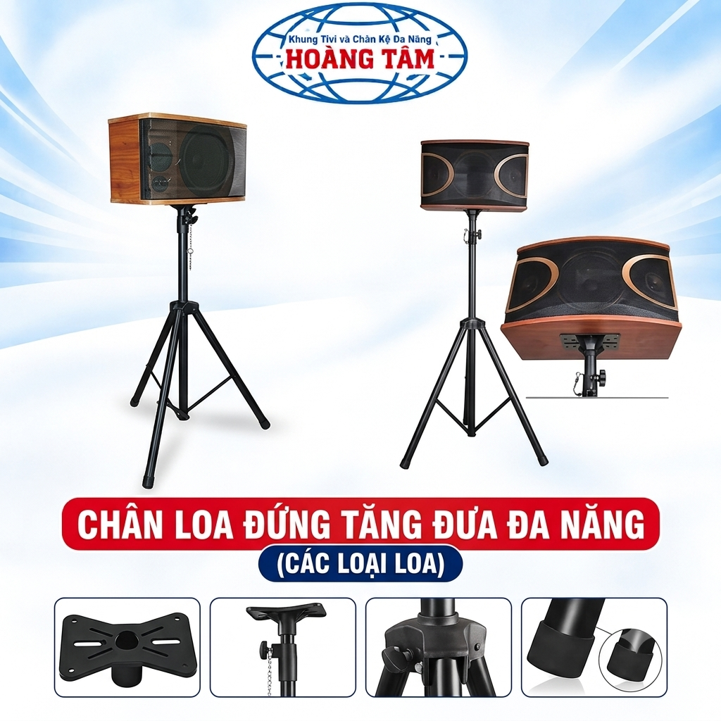 Bộ 2 giá loa sân khấu 3 chân dùng được cho các loại loa trên thị trường tải trọng 30kg